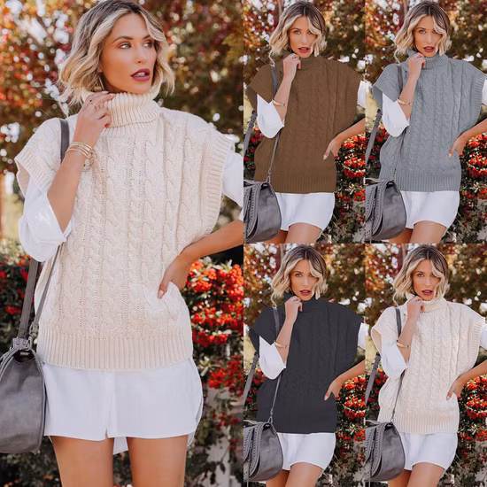 Suéter Cálido Invierno Rayas Jersey Unisex Suéter Bebé Niña Niños Suéter Cuello Alto