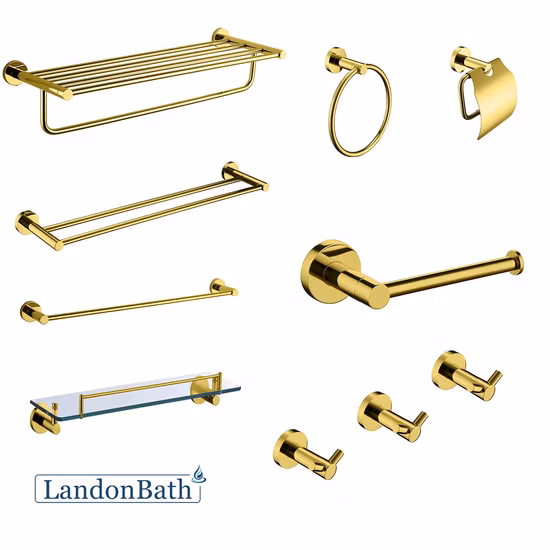 Juego de accesorios de baño moderno de 6 piezas, productos de baño de hotel negros mate de lujo modernos, accesorios de baño
