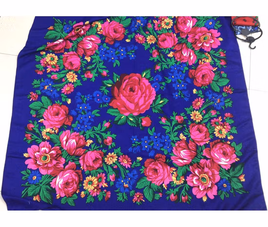 140*140cm Maxi Woge único brillante vestido silenciador bufandas mujeres estampado tejido de poliéster cuadrado fábrica chal Floral